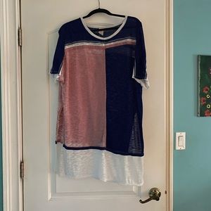 Free People Soft Oversized Colorblock Tee